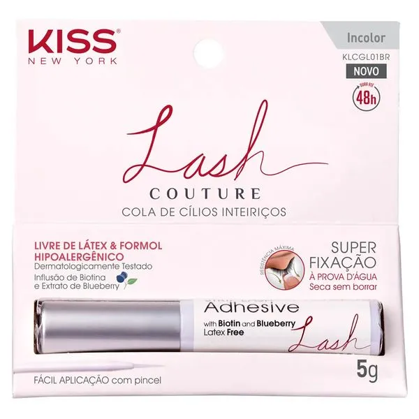 Cola Para Cílios Kiss New York Lash Couture - Incolor