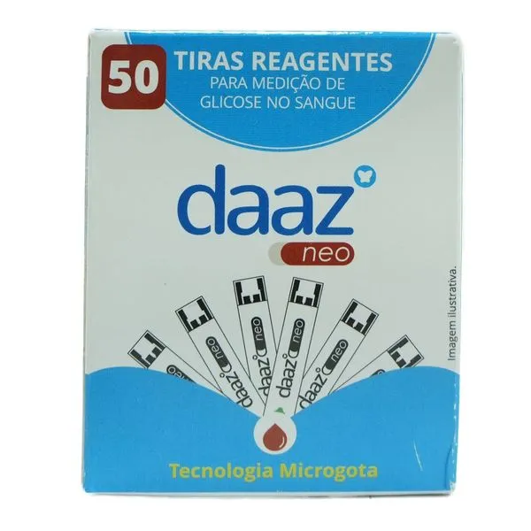 Tiras Reagentes Para Medição De Glicose Daaz Neo 50 Tiras