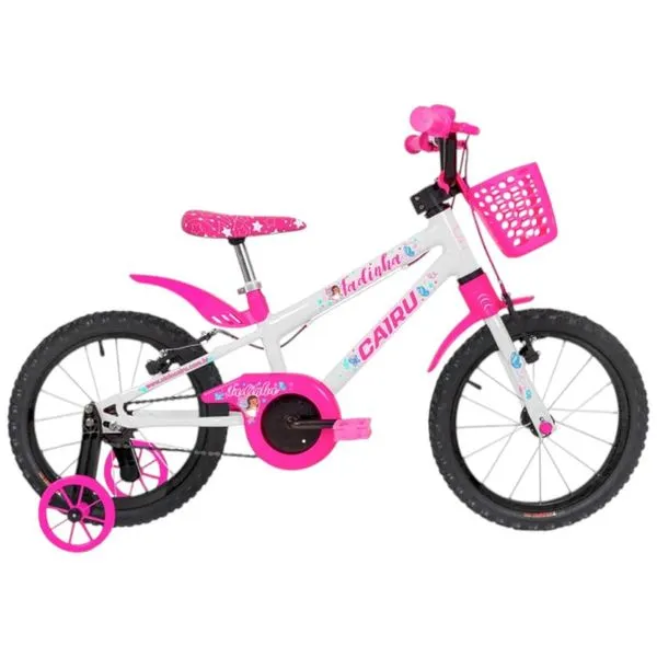 Bicicleta Infantil Cairu Aro 16 Fadinha Branco E Rosa (MP)