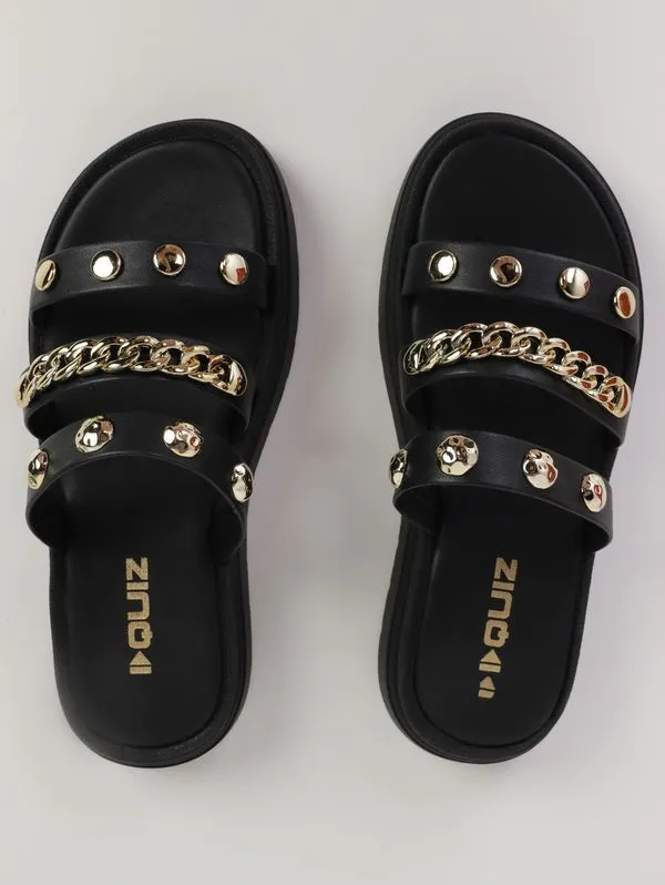 Chinelo Alto Tachas Quiz Feminino PRETO 35