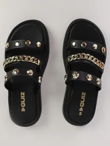 Chinelo Alto Tachas Quiz Feminino PRETO 38