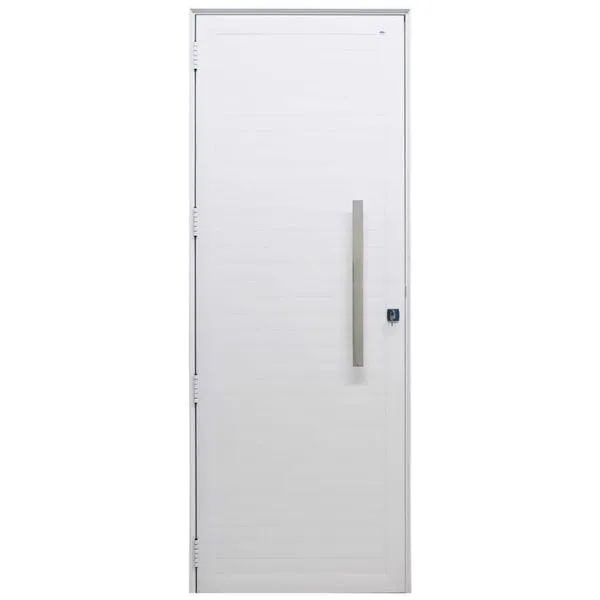 Porta de Giro Perfecta com Lambril Esquerda Alumínio 215x80cm Branco JAP Telecom Porta de Giro Perfecta Lambril Esquerda Alumínio 215x80cm Branco JAP Telecom
