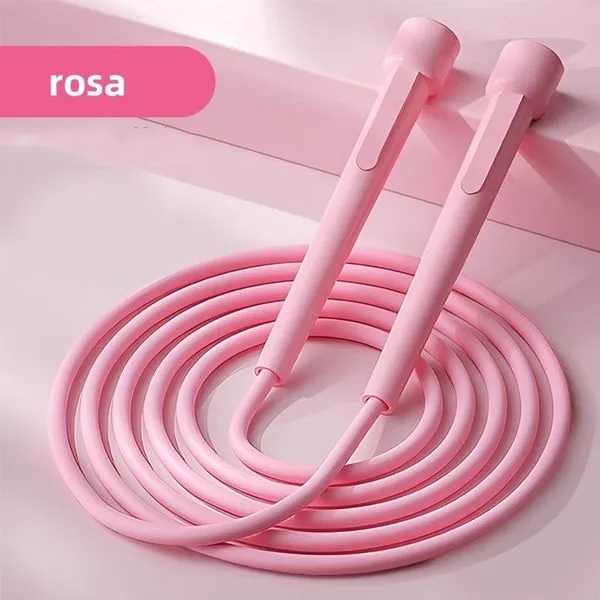 Corda de Pular Profissional MT128 Ajustável com Regulagem de Comprimento 280cm Rosa Kit 2 Peças OEM Corda de Pular MT128 Profissional Ajustável 280cm Rosa com Sistema Free Rotation OEM