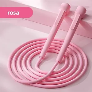Corda de Pular Profissional MT128 Ajustável com Regulagem de Comprimento 280cm Rosa Kit 2 Peças OEM Corda de Pular MT128 Profissional Ajustável 280cm Rosa com Sistema Free Rotation OEM