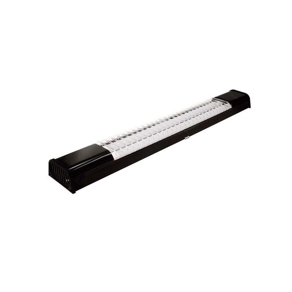 Luminária de sobrepor Taschibra multiuso LED para 2 lâmpadas 2x18w autovolt 6500K preta