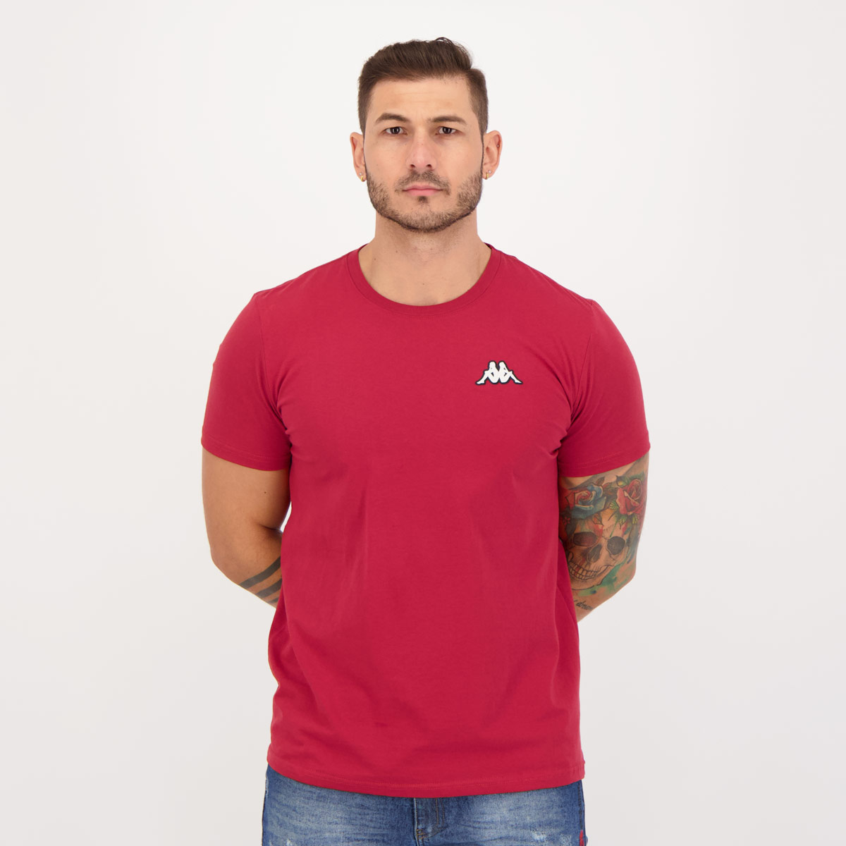 Camiseta Kappa Básica Bordô