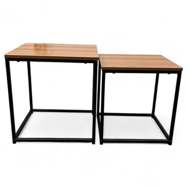 Conjunto com 2 Mesas Laterais Latcor em MDF/Metal CLH-WR5880