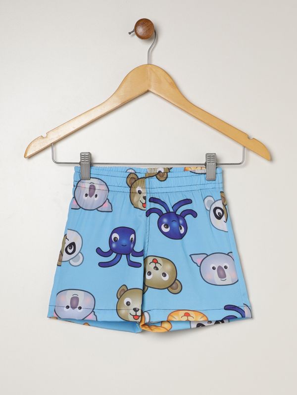 Bermuda Estampada Infantil Para Menino - AZUL 1