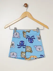 Bermuda Estampada Infantil Para Menino - AZUL 1