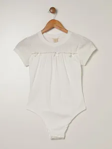 Body Malha Canelada Juvenil Para Menina - OFF WHITE 14