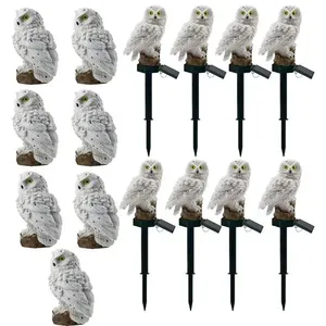 Kit 10 Luminárias Solares Coruja JBA-CORU Escultura Decorativa LED IP65 Branco Economia Solar Kit 10 Luminárias Solares Coruja JBA-CORU LED IP65 Branco Economia Solar