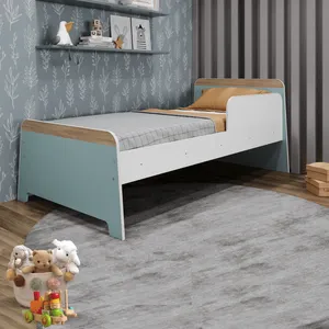 Cama Infantil Com Protecao Lateral Lorenza Branco/Verde Bellagio