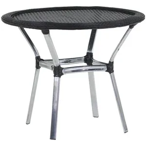 Mesa Emily Com Tampo Tramado Em Alumínio Trama Original Preto