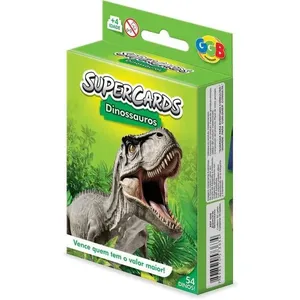Jogo de Cartas Supercards Dinossauros 55cts Interativo com Conhecimentos da Era GGB Plast Jogo de Cartas Supercards Dinossauros 55cts Interativo GGB Plast