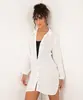 camisa de viscose alongada manga longa off white G