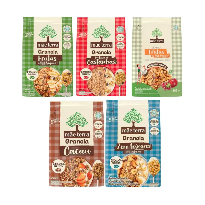 Kit Granola Sabores Sortidos - Mãe Terra 5 Unidades 250g