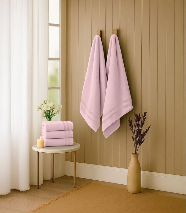 Kit 2 Toalhas De Banho De Algodão Rovitex Home Rosa UN / Rosa