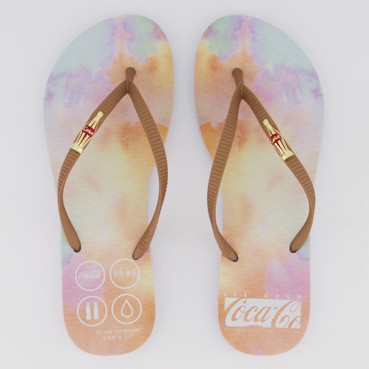 Chinelo Coca Cola Tie Dye Feminino Ouro