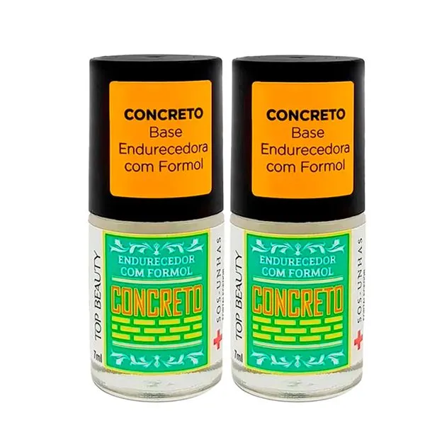 Kit Esmalte De Tratamento Top Beauty SOS Unhas Concreto - 2 Unidades