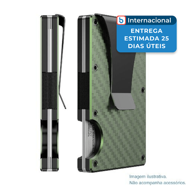 Carteira De Metal Furid Com Bloqueio RFID Verde A-MBI