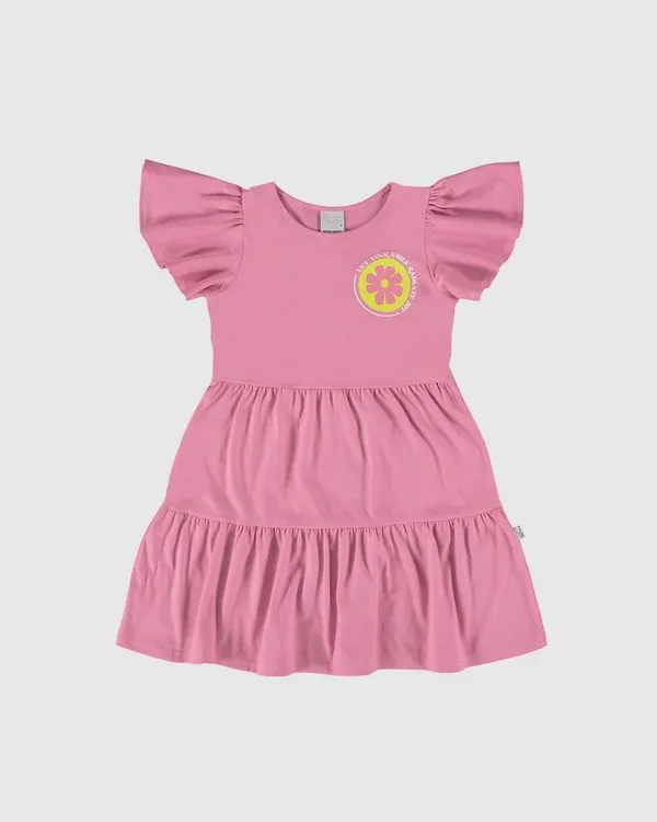 Vestido Infantil Marias Estampa Com Glitter Em Algodão Malwee Kids Rosa - 18
