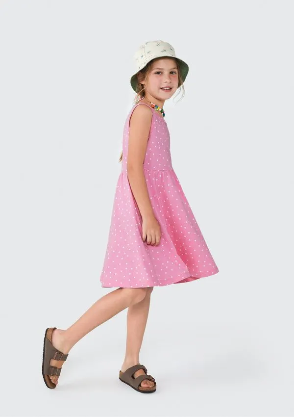 Vestido Curto Infantil Estampado - Rosa 014