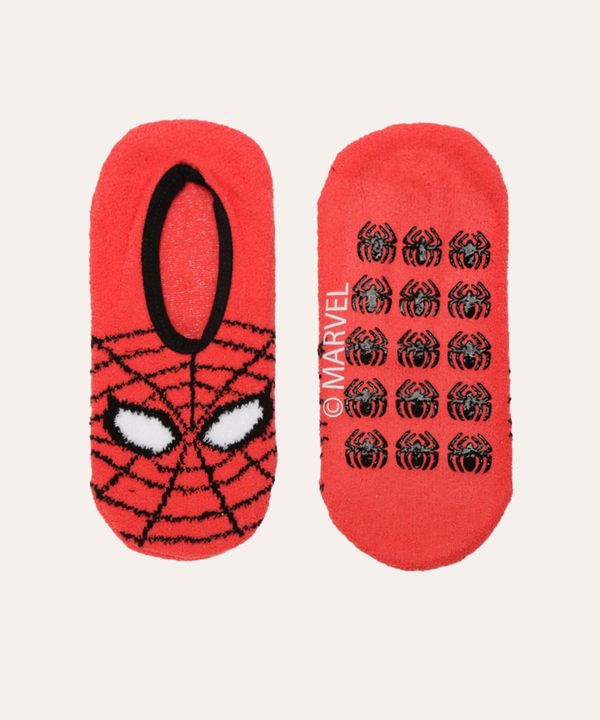 meia sapatilha infantil homem aranha vermelho 29-34