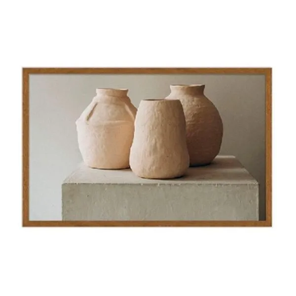 Quadro Vasos TM 83x53cm Madeira E Vidro (MP)