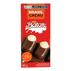 Chocolate ao Leite Brasil Cacau Recheio Baton 90g