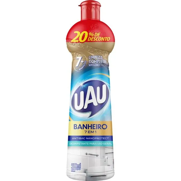 Desinfetante UAU Banheiro 7 em 1 Squeeze Promocional 500ml