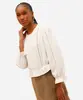 blusa feminina manga longa texturizada off white G