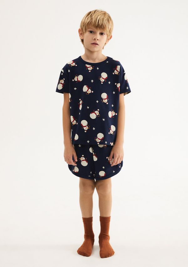 Pijama Infantil Unissex Estampado - Azul 014