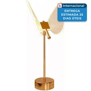 Luminária De Mesa Jone Led Borboleta Dourado J-MBI
