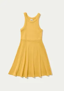 Vestido Infantil Curto Canelado - Amarelo 016