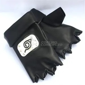 Luvas para Cosplay Kakashi Hatake Sensei Ninja em Couro 16CM 01 Par Preto Smart Bracelet Luvas para Cosplay Kakashi Hatake em Couro 16CM 01 Par Preto Smart Bracelet