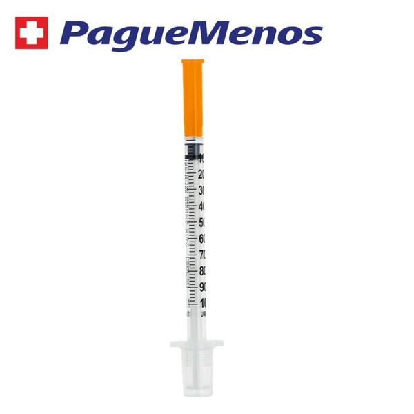 Seringa Pague Menos Insulina 1ml Agulha Fixa 6mm 10 Unidades