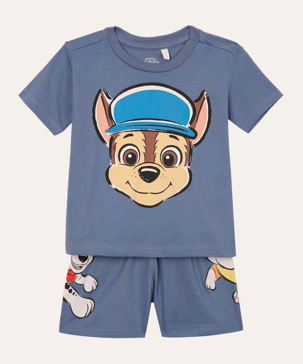 pijama de algodão infantil patrula canina azul 2