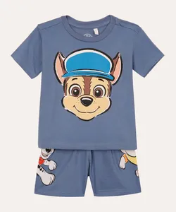 pijama de algodão infantil patrula canina azul 3