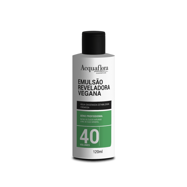 Água Oxigenada Acquaflora Vegana 40vol 120ml Emulsão Reveladora Acquaflora Vegana 40vol 120ml
