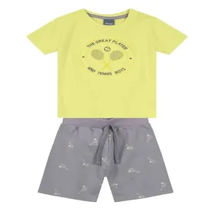 Conjunto - Camiseta e Bermuda Malha - Amarelo - Brandili Conjunto - Camiseta e Bermuda Malha - Amarelo - Tam 1 - Brandili