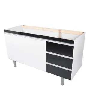 Gabinete Montebello p/ Pia 1,50MTS Branco e Preto Bonatto