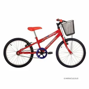 Bicicleta Infantil Aro 20 Lady Bug & Miraculous com Cesta Freio V-Brake Vermelho Coke Free Action Bicicleta Infantil Aro 20 Lady Bug & Miraculous V-Brake Vermelho Coke Free Action