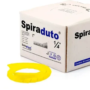 Organizador de Fios e Cabos Espiral 1/4 Amarelo 2 metros