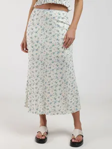 Saia Malha Midi Atenas Feminina OFF WHITE P