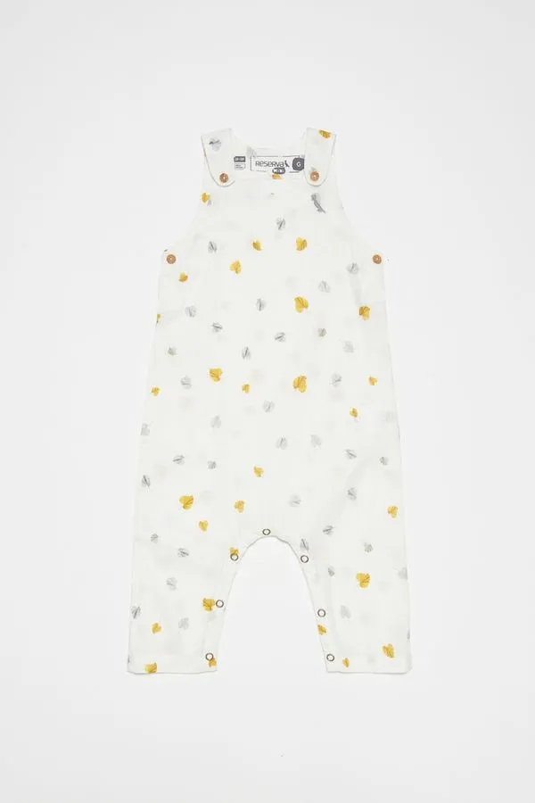 Macacao Bb Estampa Rraia Off White - M