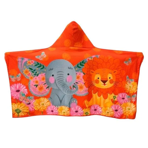 Toalha Com Capuz Peixote Animais No Jardim (MP)
