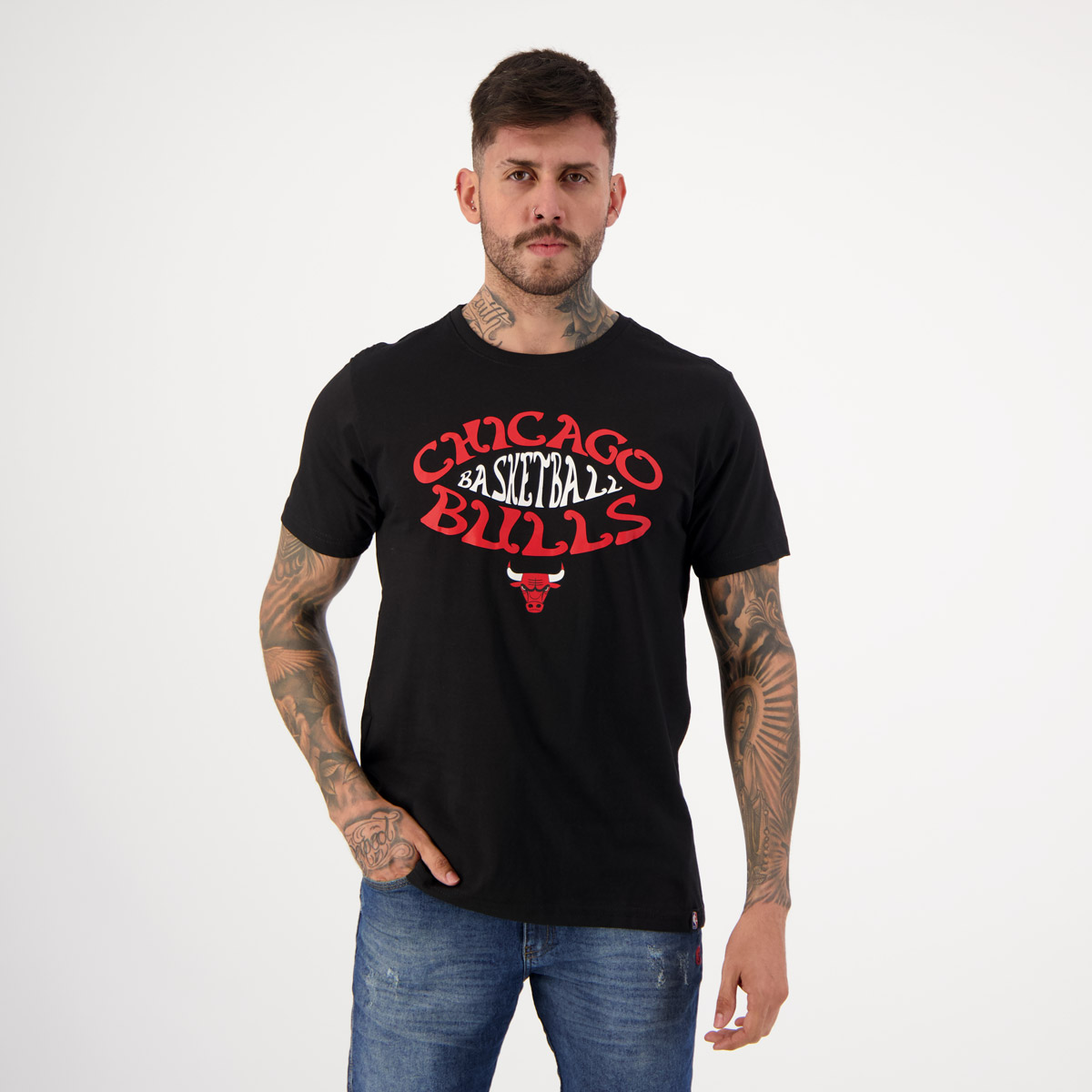 Camiseta NBA Psicodelic Chicago Bulls Preta