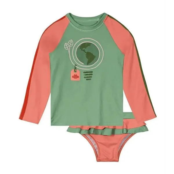 Conjunto de Praia Lilica Ripilica Manga Longa Com FPU Verde 1