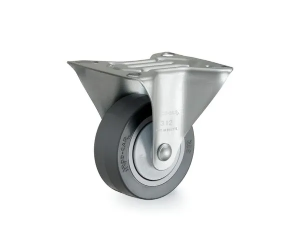 Rodizio Fixo FLR 312 BPC Borracha e Polipropileno Capacidade 80kg - Rod-Car