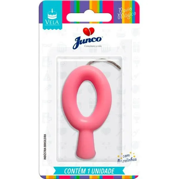 Vela De Aniversário Junco Candy Rosa N° 0